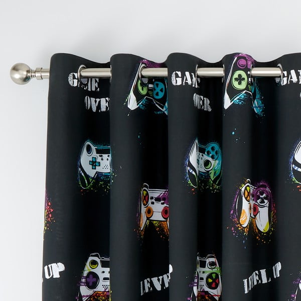 Crne/plave dječje zavjese u setu 2 kom 168x183 cm Game Over – Catherine Lansfield-image-2