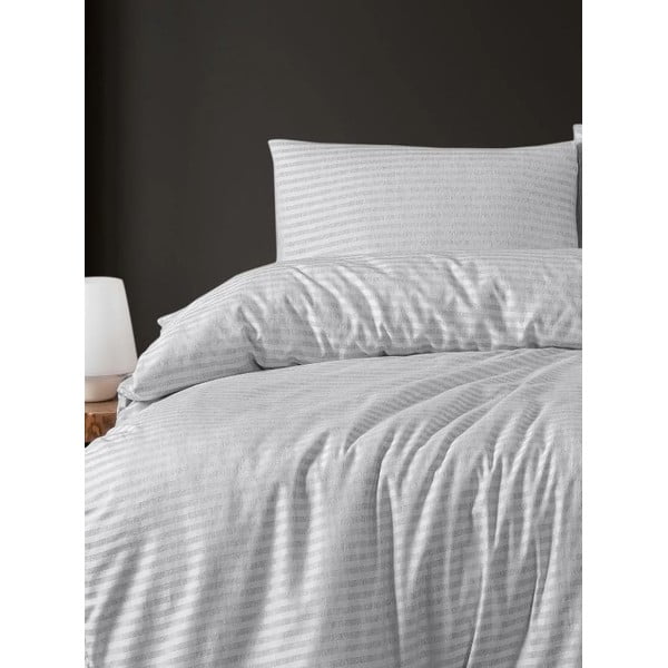 Svijetlo siva posteljina za bračni krevet/za produženi krevet s uključenom plahtom/4-dijelna 200x220 cm – Mila Home-image-2