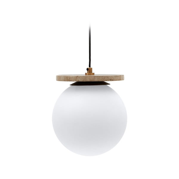 Bijela viseća svjetiljka sa staklenim sjenilom ø 20 cm Malachi – Kave Home