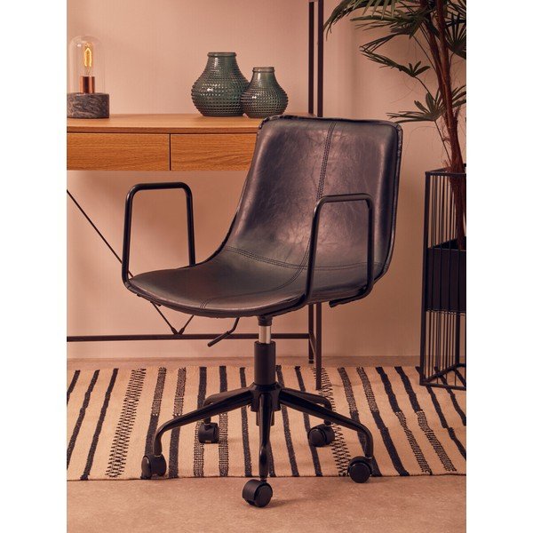 Crna uredska stolica od umjetne kože Branson – Premier Housewares-image-3
