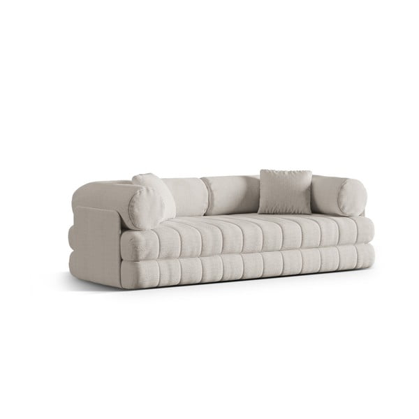 Bež sklopiva sofa od bouclé tkanine 206 cm Kemi – Cosmopolitan Design-image-2