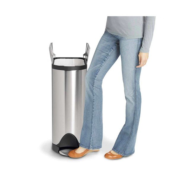 Kanta mat srebrne boje s pedalom simplehuman Butterfly, 45 l-image-3