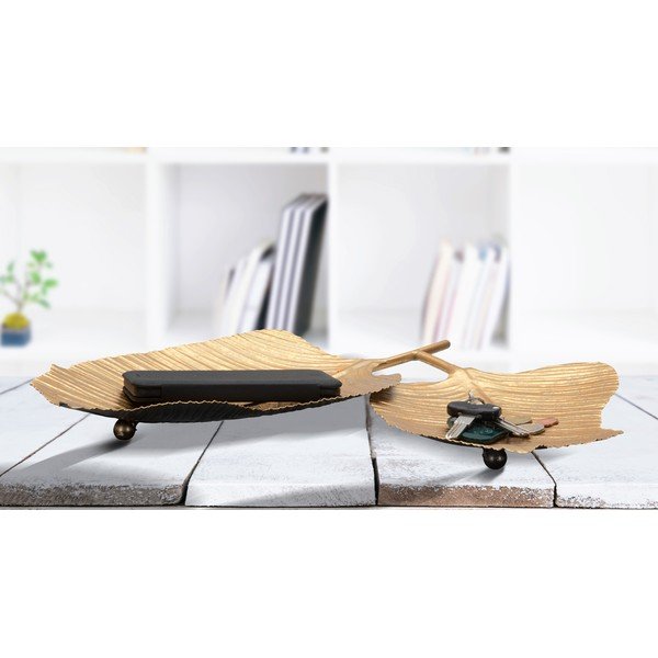 Metalni ukrasni pladanj Double Leaf - Mauro Ferretti-image-1