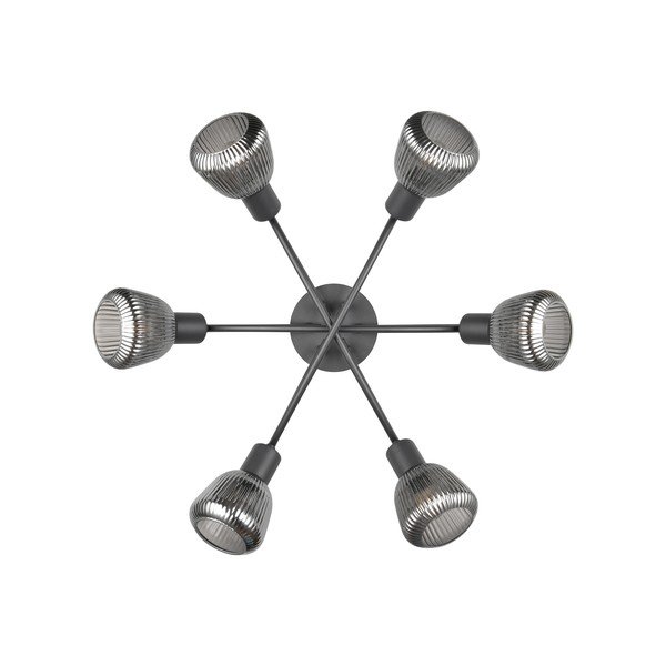 Crna stropna svjetiljka sa staklenim sjenilom Tarifa – Trio-image-3