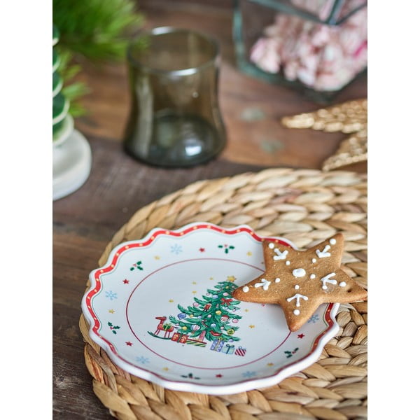 Crveni/krem keramički tanjur s božićnim motivom za serviranje ø 17 cm Naive – Bloomingville-image-2