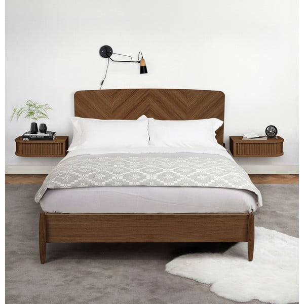 Smeđi noćni ormarić u dekoru oraha Farsta – Woodman-image-1