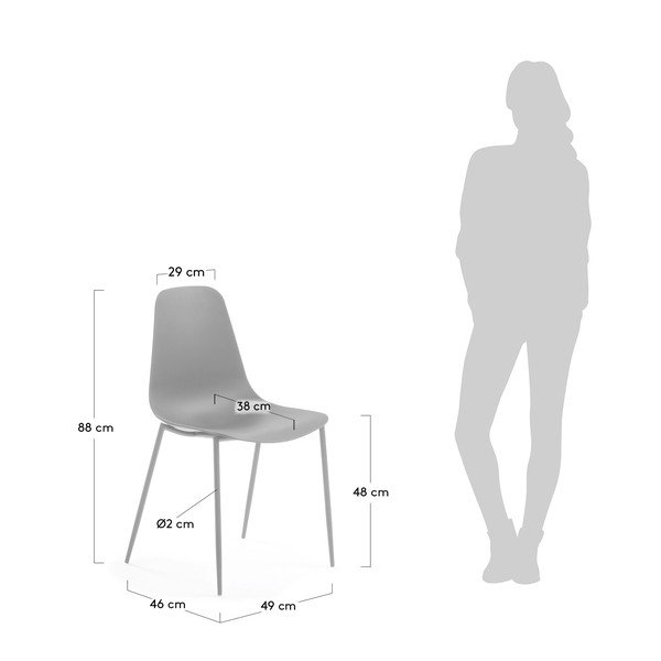 Set od 4 sive blagovaonske stolice La Forma Wass-image-1