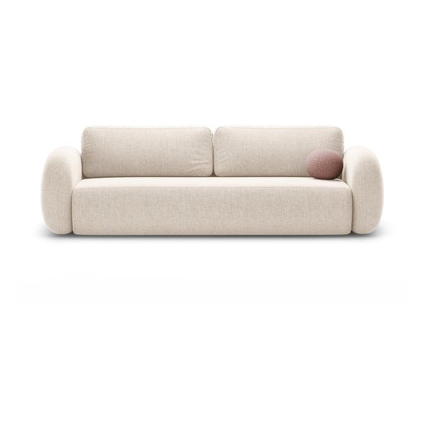 Krem sklopiva/s prostorom za odlaganje sofa od šenila 262 cm Tonale – Cosmopolitan Design