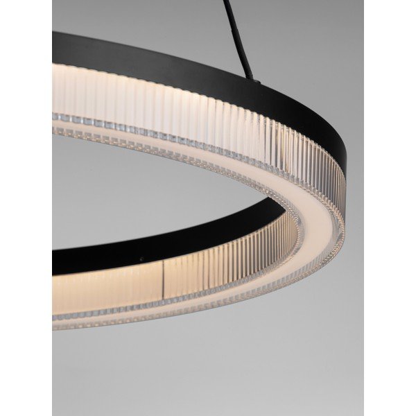 Mat crna LED viseća svjetiljka aluminijska s mogućnosti zatamnjivanja sa sjenilom od akrilnog stakla ø 60 cm Lonela – Nova Luce-image-1