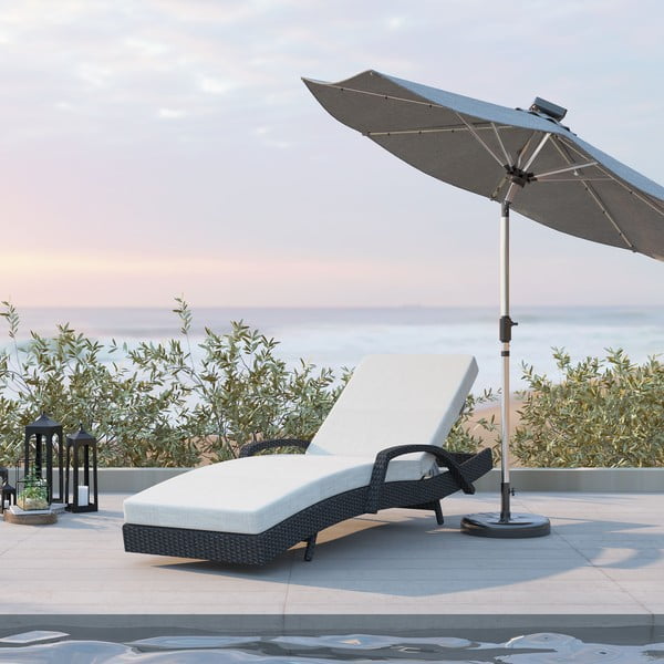 Smeđa/bež vrtna ležaljka od umjetnog ratana Redondo – Unique Furniture-image-1