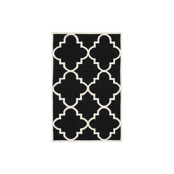 Crni tepih od mješavine vune i pamuka Safavieh Alameda, 243 x 152 cm