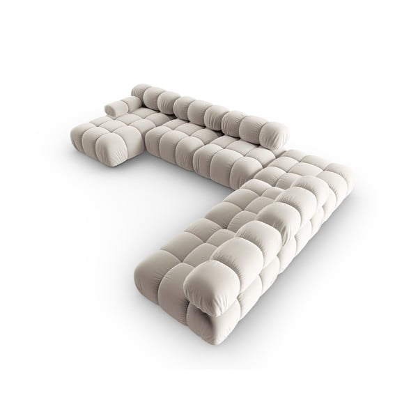 Bež baršunasti kutna garnitura (s desnim kutom/u obliku slova "U") Bellis – Micadoni -image-4