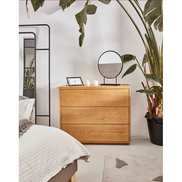 Niska komoda u dekoru hrasta u prirodnoj boji 90x75 cm Abilen - Kave Home-image-4