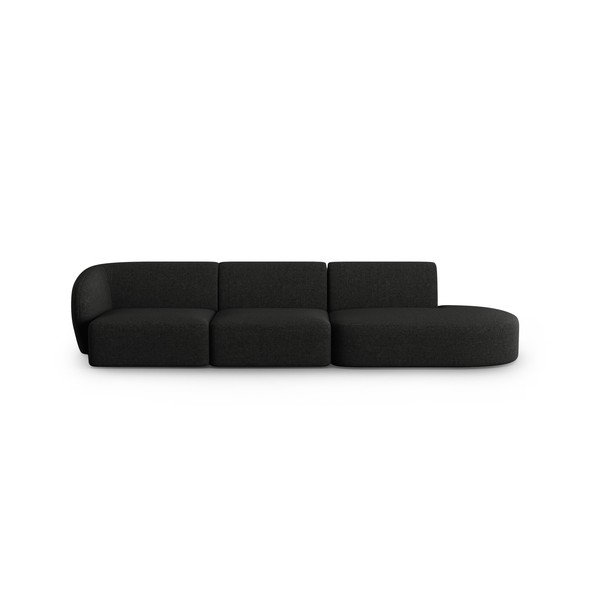 Crna sofa od šenila s lijevim kutom 311 cm Paolo – Milo Casa
