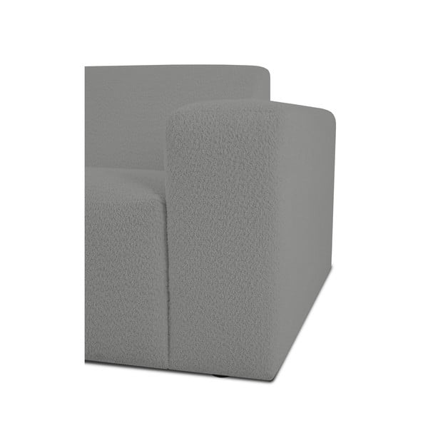Siva modularna sjedeća garnitura od bouclé tkanine (s desnim kutom) Roxy – Scandic-image-3