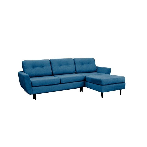 Tirkizna kutna garnitura na razvlačenje s crnim nogama Mazzini Sofas Hortensia, desni kut-image-1
