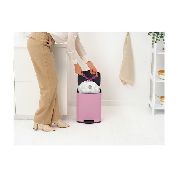 Ružičasta željezna kanta za smeće s pedalom 12 l Bo – Brabantia-image-3