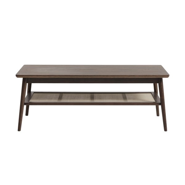 Smeđi stolić za kavu s pločom stola u dekoru hrasta 60x120 cm Barrali – Unique Furniture