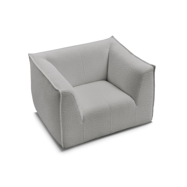 Svijetlo siva fotelja od bouclé tkanine Giorgia – Bobochic Paris-image-4