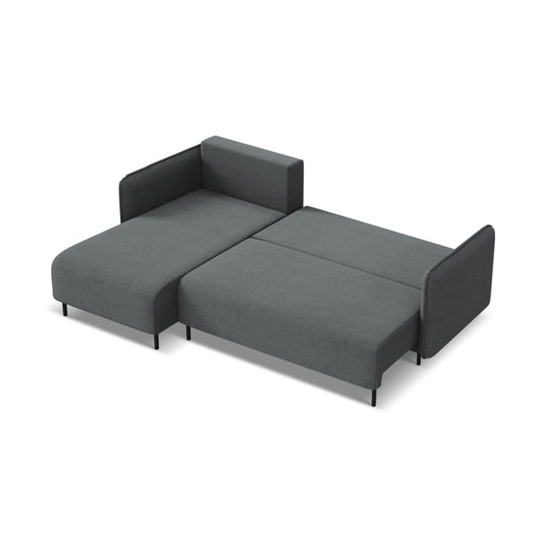 Tamno siva sklopiva/s prostorom za odlaganje kutna garnitura (s lijevim kutom) Luana – Makamii-image-3