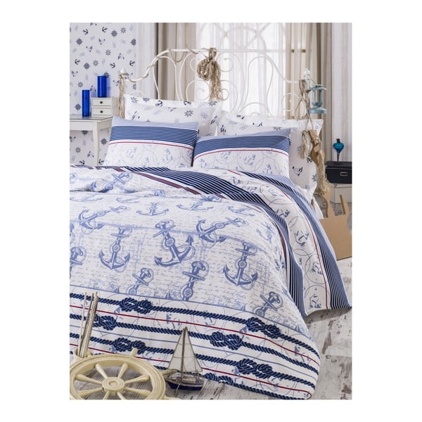 Pamuk prekrivač za bračni krevet s plahtom i jastučnicom Capa 200 x 235 cm