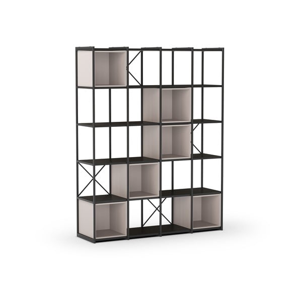 Crna/krem biblioteka 140x179 cm Anya – Marckeric-image-3