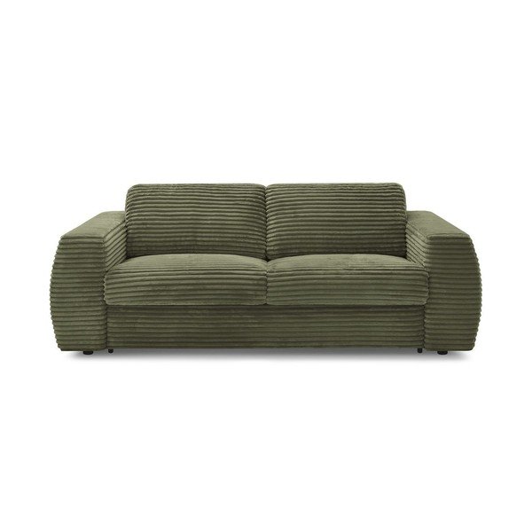 Zelena sofa za spavanje/sklopiva od samta 220 cm Hugo – Bobochic Paris