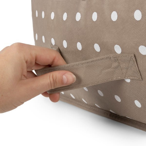 Mala bež kutija za odlaganje odjeće Compactor Dots-image-3
