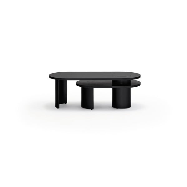 Crni stolić za kavu u dekoru jasena 120x50 cm Nori - Teulat