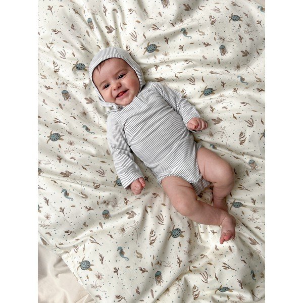 Svijetlo žuta dječja posteljina za dječji krevetić od organskog pamuka 70x100 cm Sea Garden – Cam Cam Copenhagen-image-1