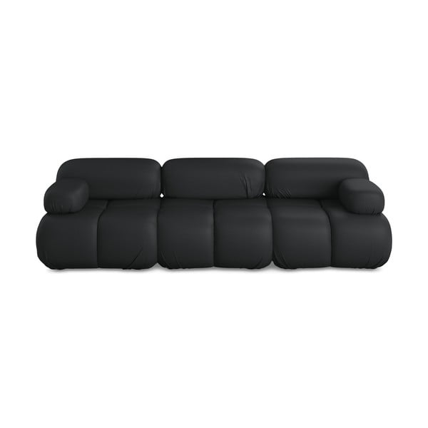 Crna sofa od imitacije kože 285 cm Lokua – Makamii