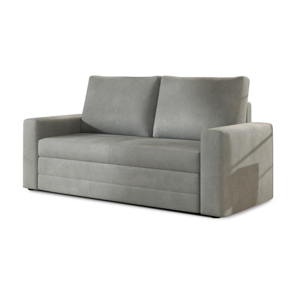 Svijetlo siva baršunasti sklopiva/s prostorom za odlaganje sofa 151 cm Wave – ELTAP