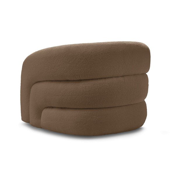 Smeđa okretna fotelja od bouclé tkanine Elina – Bobochic Paris-image-4