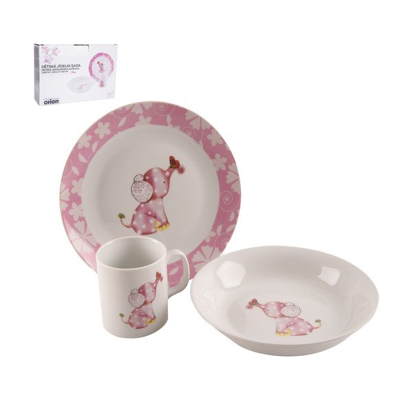 Set od 3 dječja porculanska posuđa s motivom Orion slona