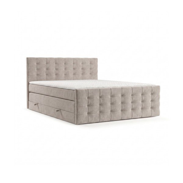 Bež boxspring krevet s prostorom za pohranu 200x200 cm Blend – Maison de Rêve