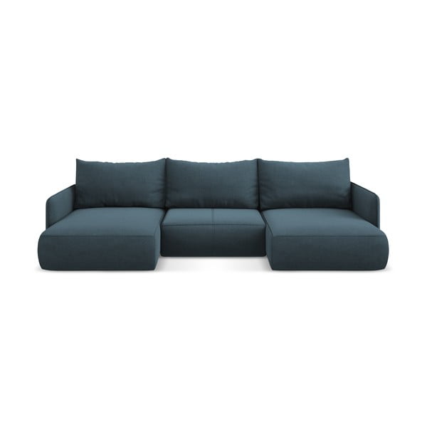 Plava sklopiva/s prostorom za odlaganje kutna garnitura Nanea – Makamii