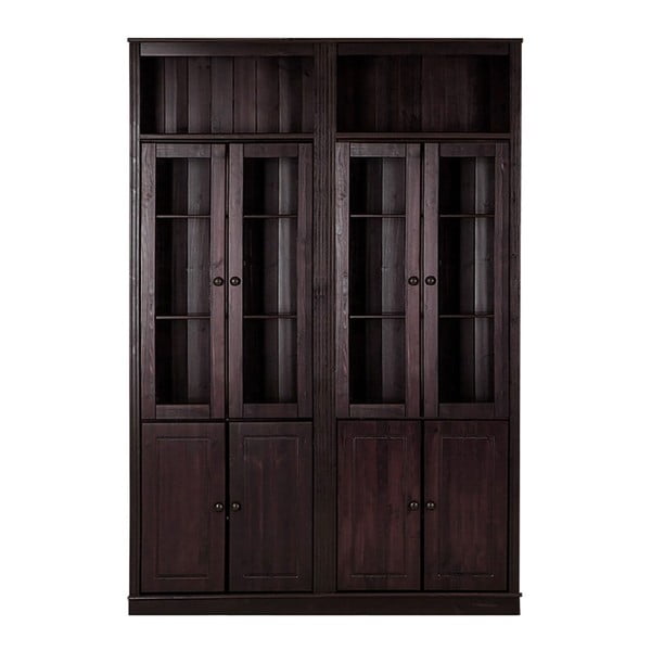 Smeđa vitrina od masivnog bora 148x223 cm Anita – Støraa