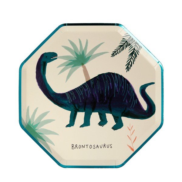 Papirnati jednokratni tanjuri u setu 8 kom Dinosaur Kingdom – Meri Meri-image-4