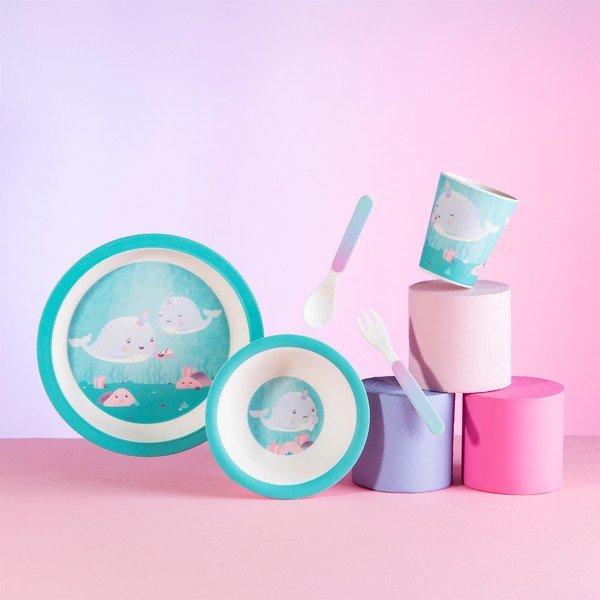 5-dijelni set dječjeg posuđa i pribora za jelo Sass & Belle Alma Narwhal-image-1