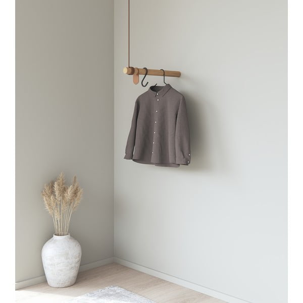 Zidna vješalica od punog hrasta u prirodnoj boji 50 cm Swing – LIND DNA-image-1