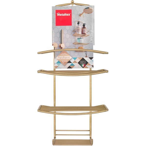 Željezna viseća kupaonska polica u zlatnoj boji Onda – Metaltex-image-2