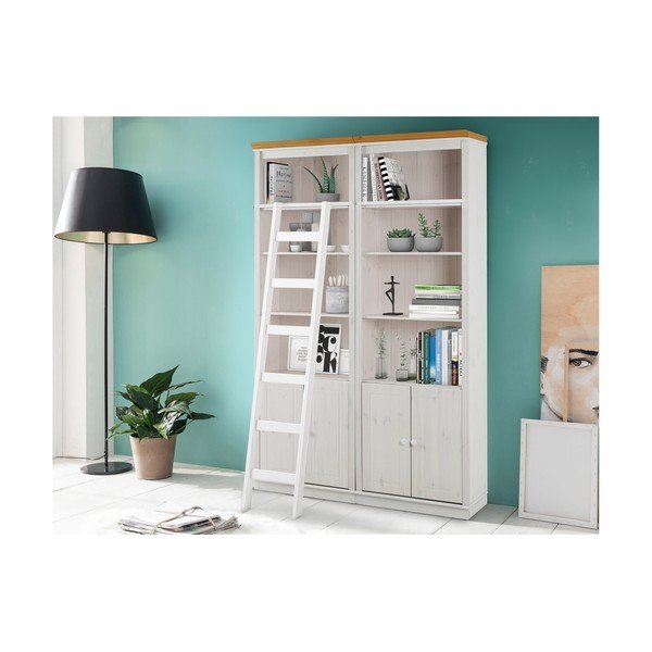 Bijela biblioteka od masivnog bora 148x223 cm Anita – Støraa-image-1