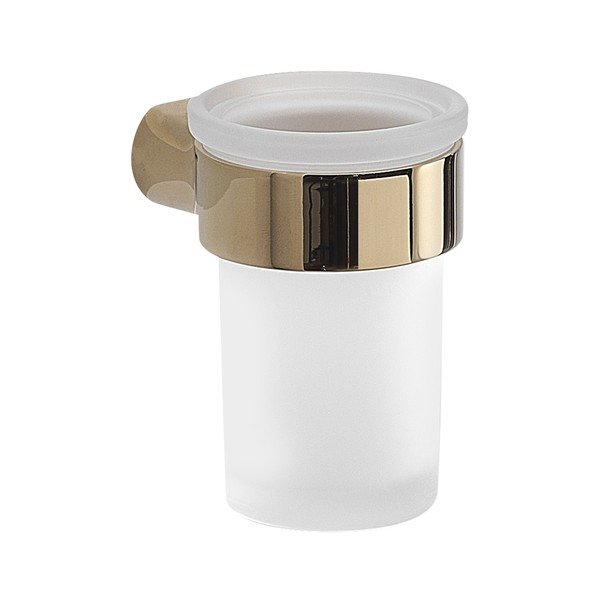 Bijela/u zlatnoj boji staklena zidna čaša za četkice za zube Gedy Pirenei – Sapho