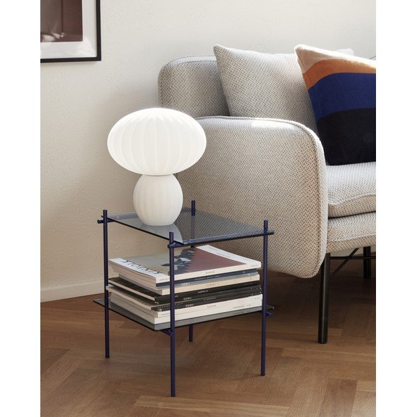 Bijela staklena stolna lampa (visina 28 cm) Kumu – Hübsch-image-1