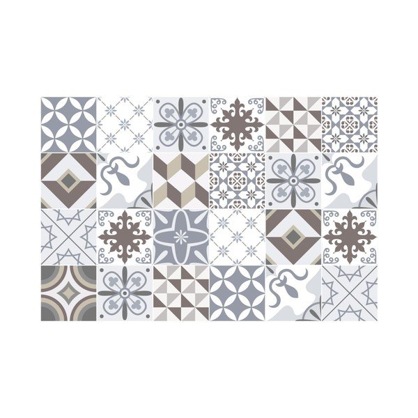 Set od 24 dekorativne naljepnice za zid Ambiance Mosaik Portugal, 15 x 15 cm-image-2
