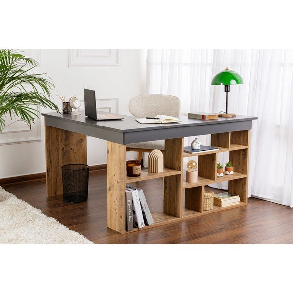 Radni stol u dekoru bora 120x130 cm Vesper – Kalune Design-image-2