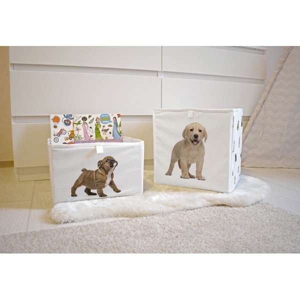 Bijeli tekstilni organizator za dječje igračke 32x32x32 cm The Cutest Ones – Butter Kings-image-1