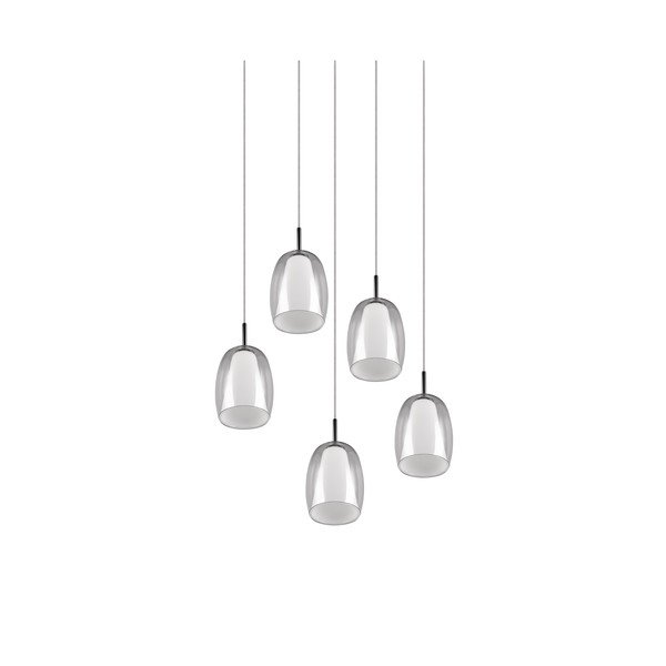 Viseća svjetiljka u srebrnoj boji sa staklenim sjenilom ø 48 cm Barret – Trio Select-image-3