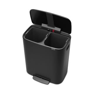 Mat crna željezna kanta za smeće za odvojeni otpad/s pedalom 60 l Bo – Brabantia