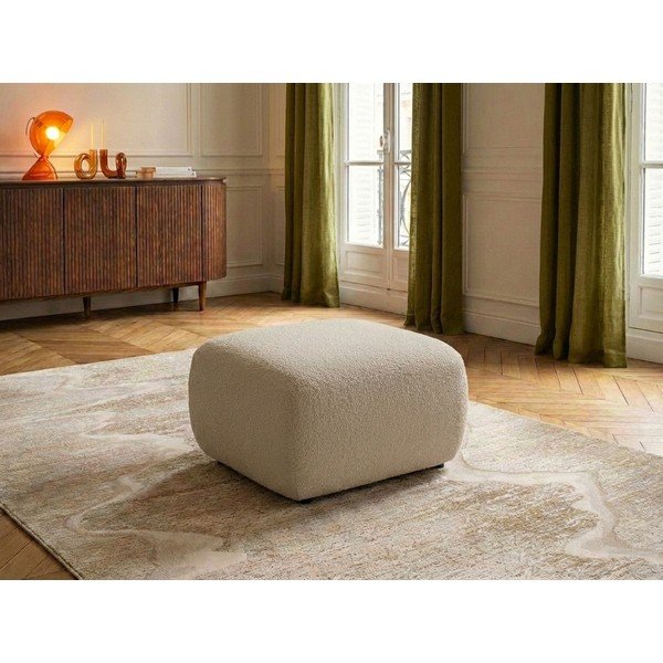 Bež tabure od bouclé tkanine Montaigne – Bobochic Paris-image-1